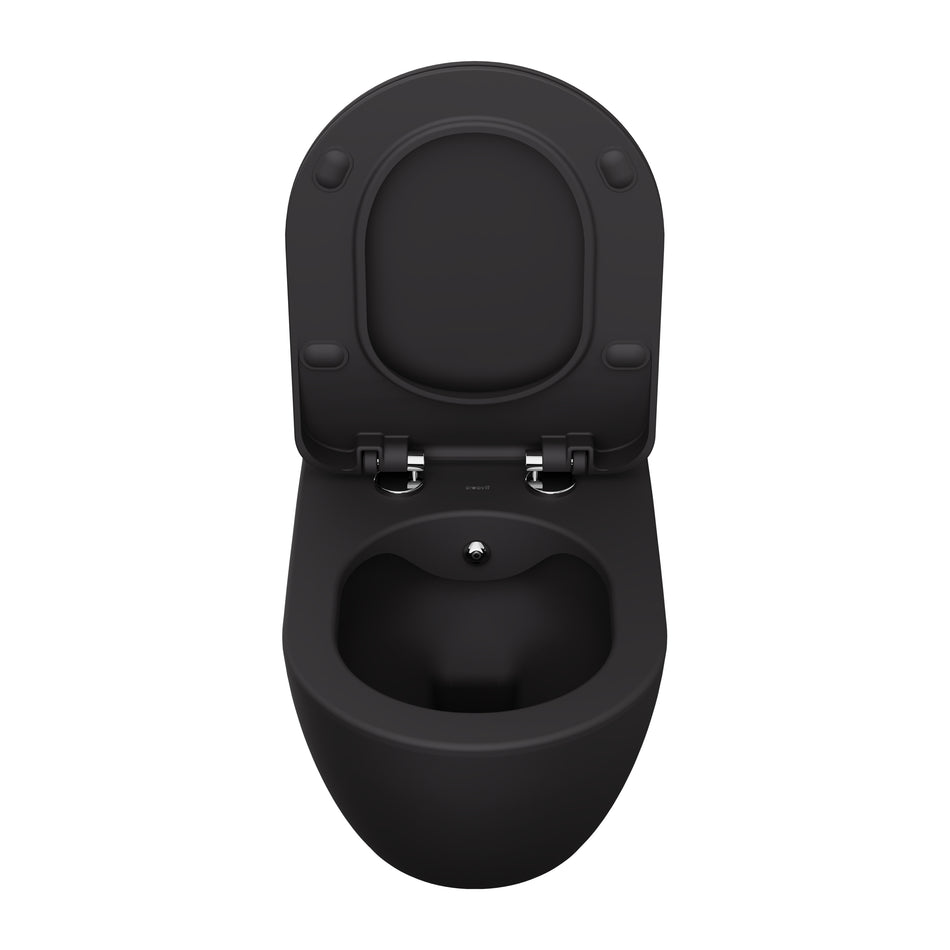 Creavit Free Hangtoilet met Bidet - Randloos - Zonder Zitting - Mat Antraciet