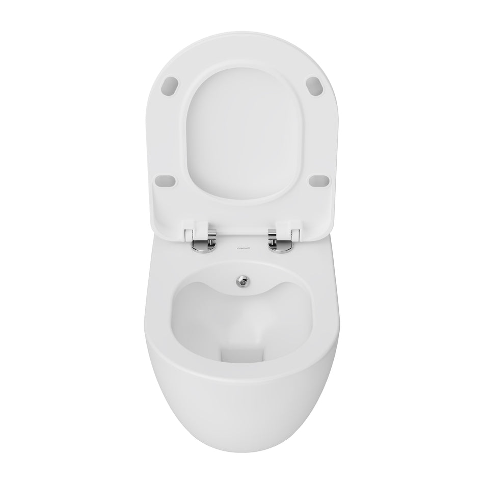 Creavit Free Hangtoilet met Bidet - Randloos - Zonder Zitting - Mat Wit