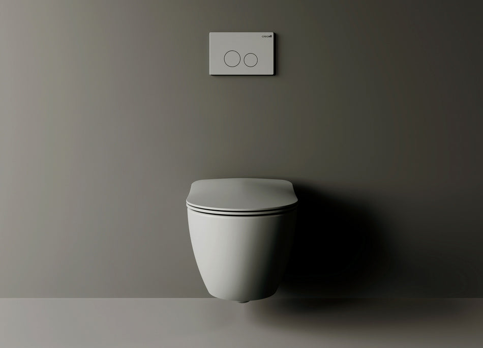 Creavit Free Hangtoilet - Randloos - Zonder Zitting - Mat Koel Grijs