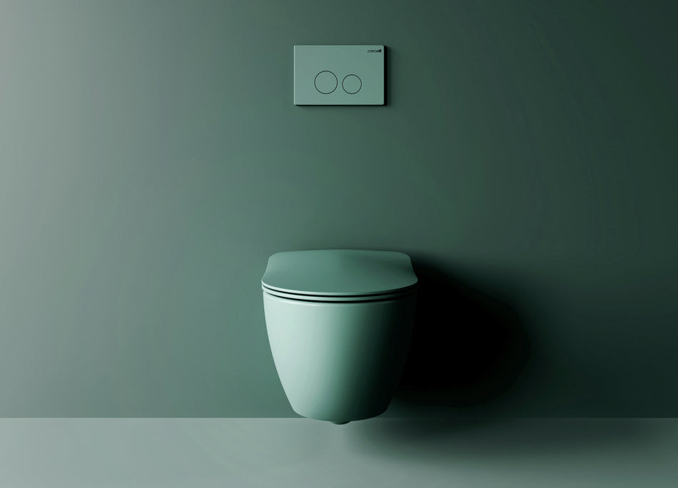 Creavit Free Hangtoilet - Randloos - Zonder Zitting - Mat Nijlgroen