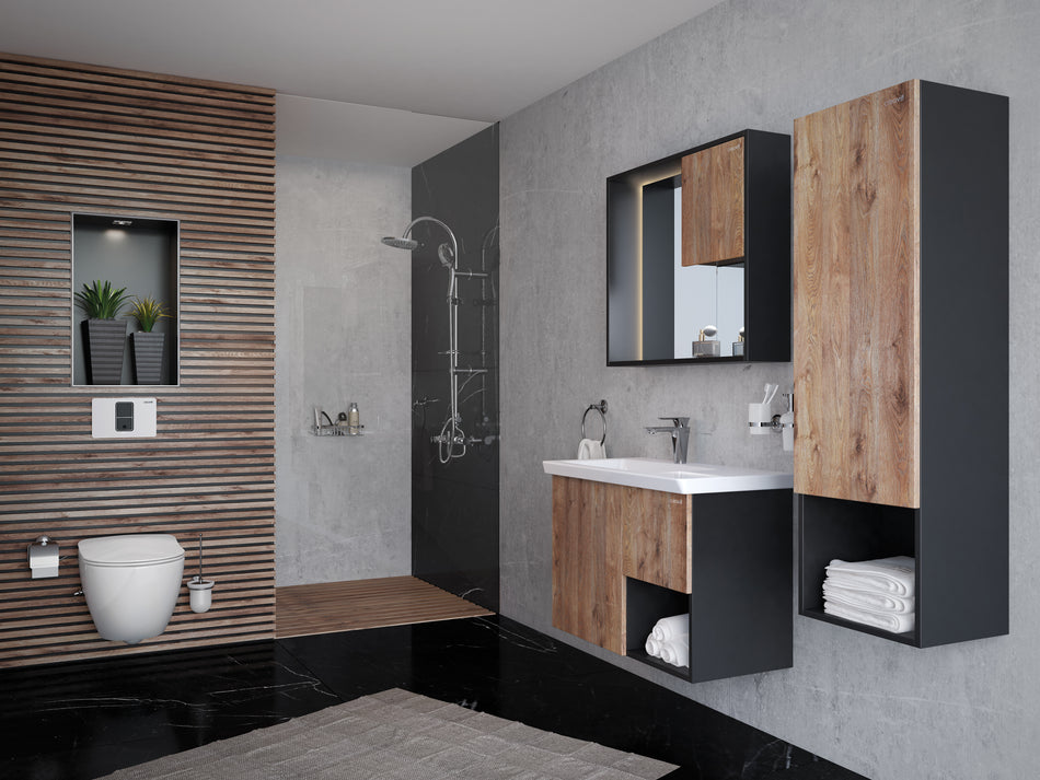 Creavit Free Hangtoilet met Bidet - Randloos - met Bidetkraan Koud en Warm Water - Zonder Zitting - Mat Wit