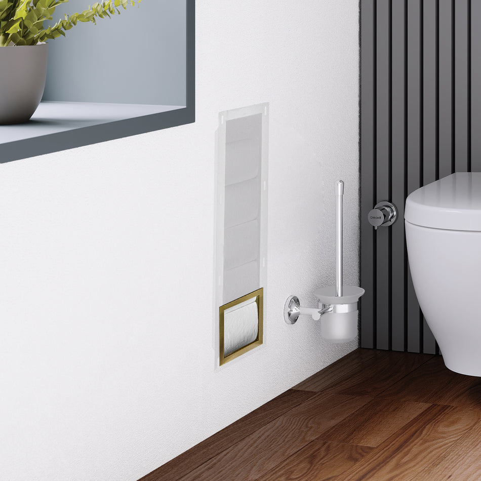 Inbouw Reserve Rolhouder RVS, Excl. Inzetstuk (140x660x120mm)