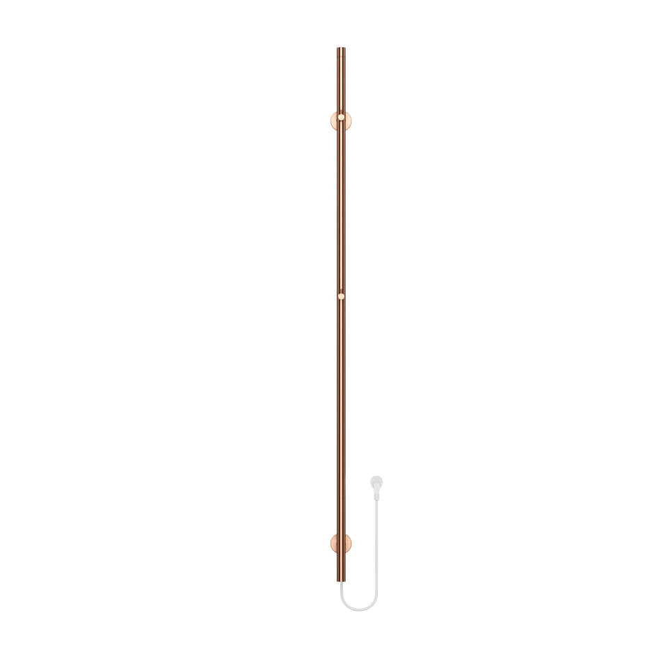 Belrad Elektrische Staafhanddoekdroger - Enkel - 60W - 150x6,3x12,7 cm - Geborsteld Koper