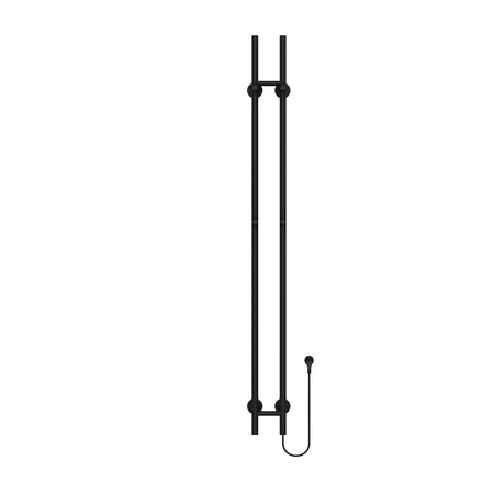 Belrad Elektrische Staafhanddoekdroger - Dubbel - 120W - 150x16,8x12,7 cm - Mat Zwart