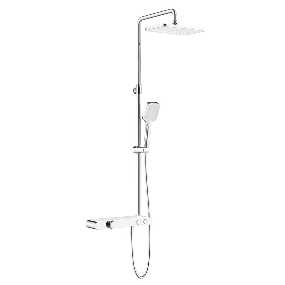 Thermostatische Douchekraan met Planchet Chroom Wit