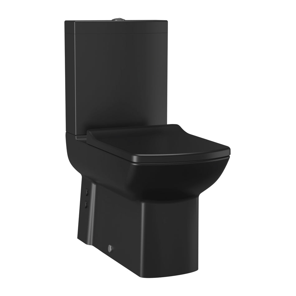 Creavit Lara Staande Toiletpot Met Bidet - Muur/onderuitgang - Houtskool Zwart