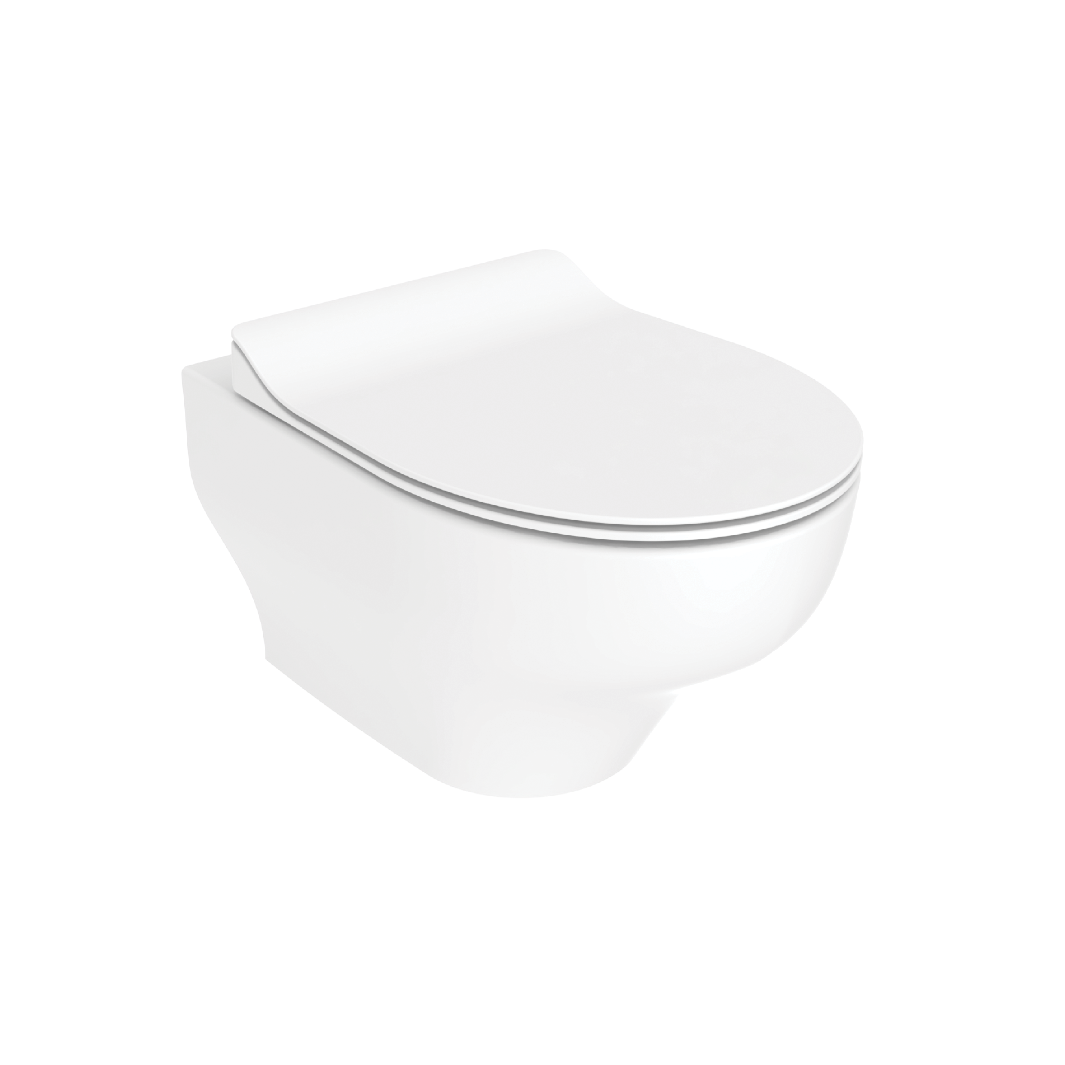 Creavit Ness Hangtoilet met Bidet - 360° Flush - Randloos - Zonder Zitting - Glanzend Wit