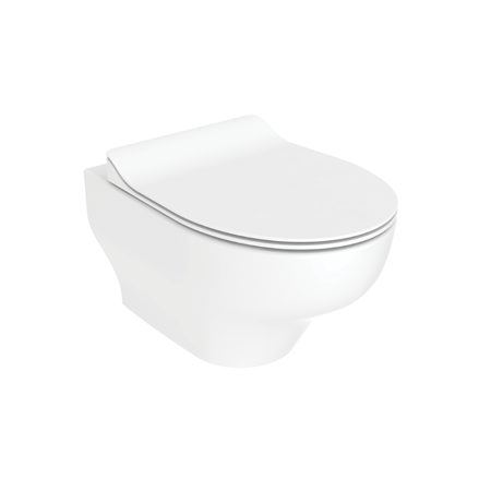 Creavit Ness Hangtoilet met Bidet - 360° Flush - Randloos - Zonder Zitting - Glanzend Wit