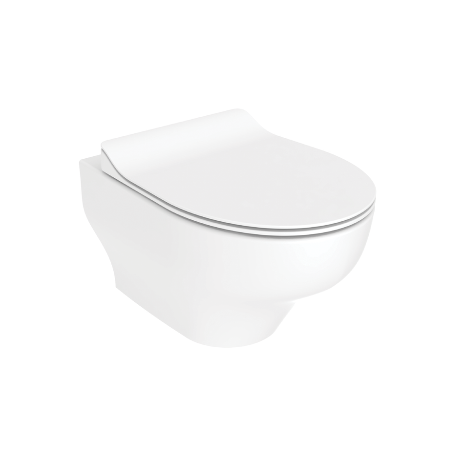 Creavit Ness Hangtoilet met Bidet - 360° Flush - Randloos - Zonder Zitting - Glanzend Wit