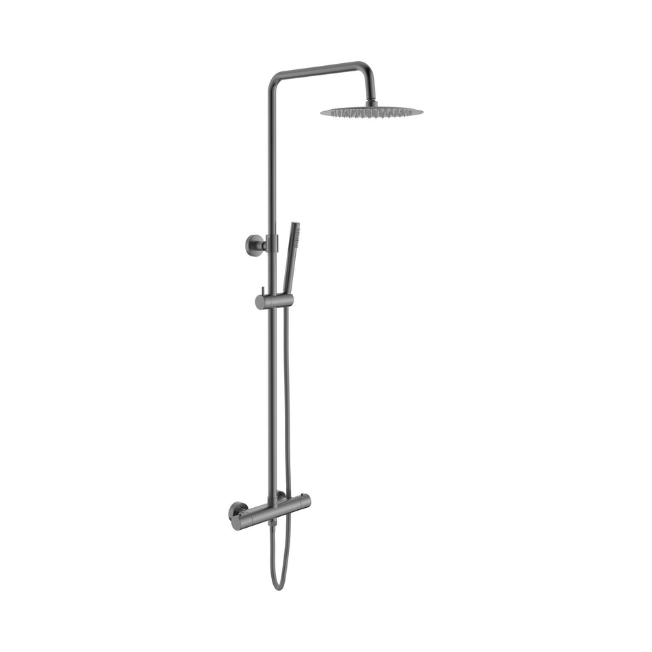 Optima rondo regendoucheset - thermostatisch - opbouw - cool touch - belgaqua (pvd)