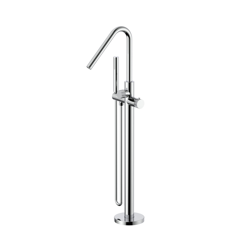 Badmengkraan - Vrijstaand - Thermostatisch - Met Handdouche En Doucheslang - Knoppen Met Ribbelstructuur