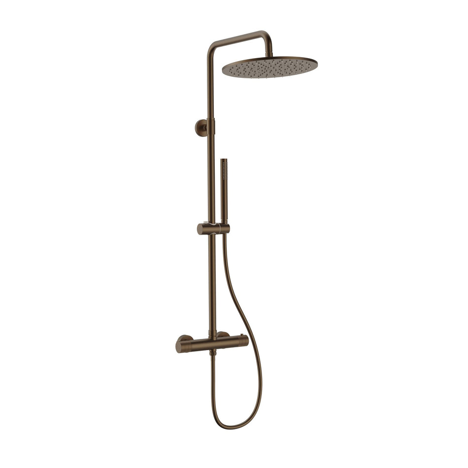 Regendoucheset - Thermostatisch - Cool Touch - Hoofddouche 30 Cm - Opbouw - Knoppen Met Verfijnde Ribbelstructuur