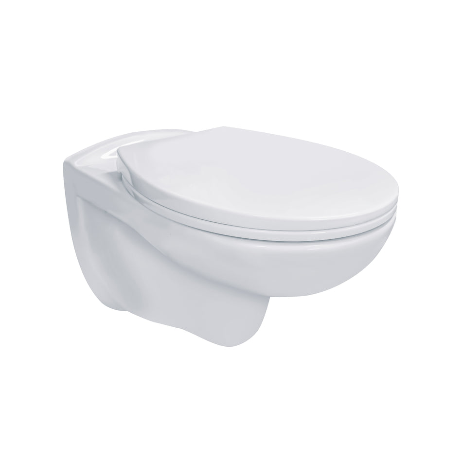 Pro Hangtoilet - Randloos - met Zitting - Thermoplast (PP) - Soft Close - Quick Release - 35,5X41X54,5 cm - Glanzend Wit