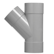 PVC T-stuk Ø90×90mm 45° 3× mof