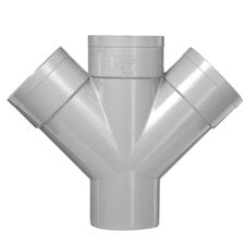 PVC Dubbel T-stuk Ø75×75mm 45° 3× mof