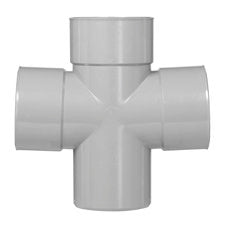 PVC Dubbel T-stuk Ø50×50mm 87.5° 3× mof