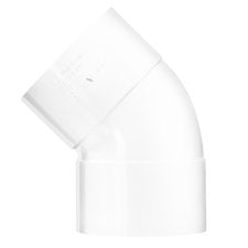 PVC Bocht Ø40mm 45° wit 2× mof