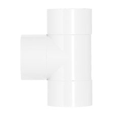 PVC T-stuk Ø32×32mm 90° wit 3× mof