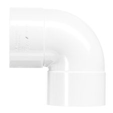 PVC Bocht Ø32mm 90° wit 2× mof