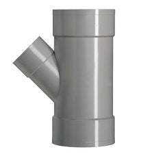 PVC T-stuk Ø125×75mm 45° 3× mof