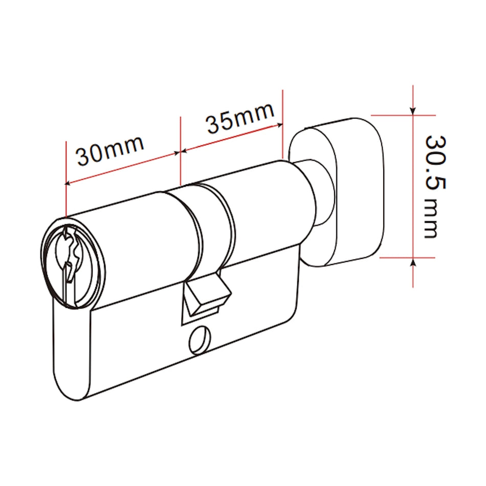 DutchLine - Knopcilinder 30x35 - RVS