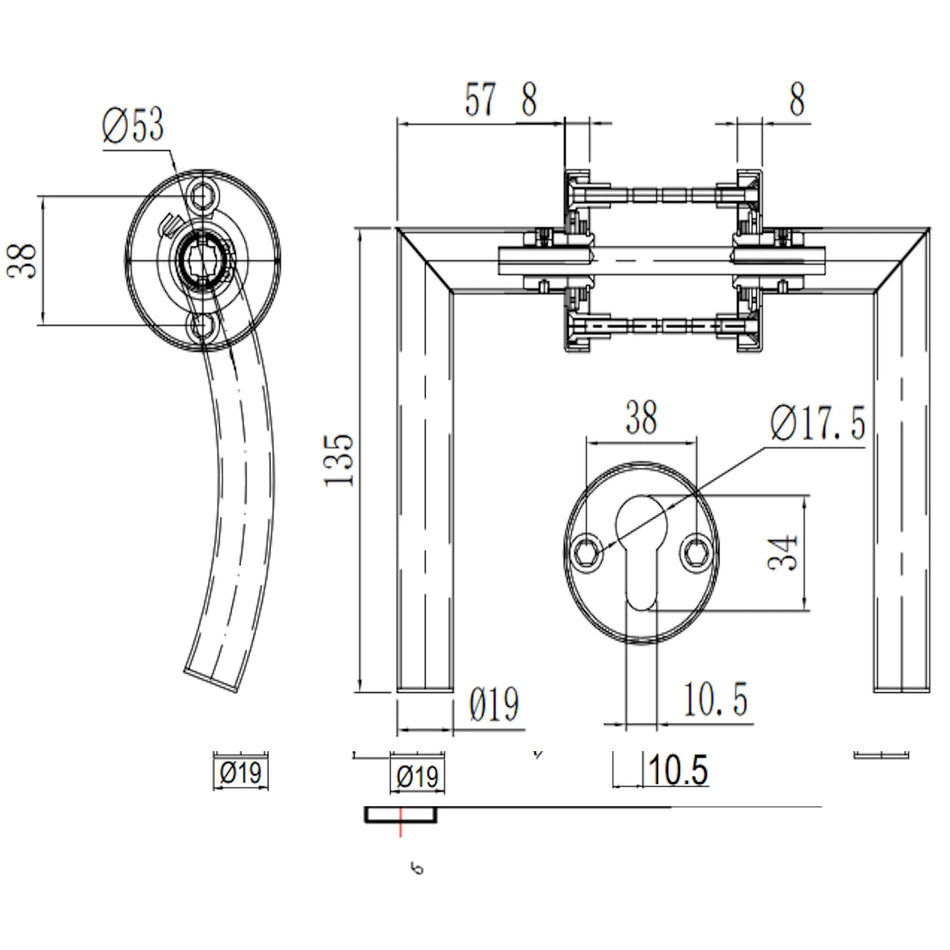 DutchLine - Arc Deurkruk - RVS
