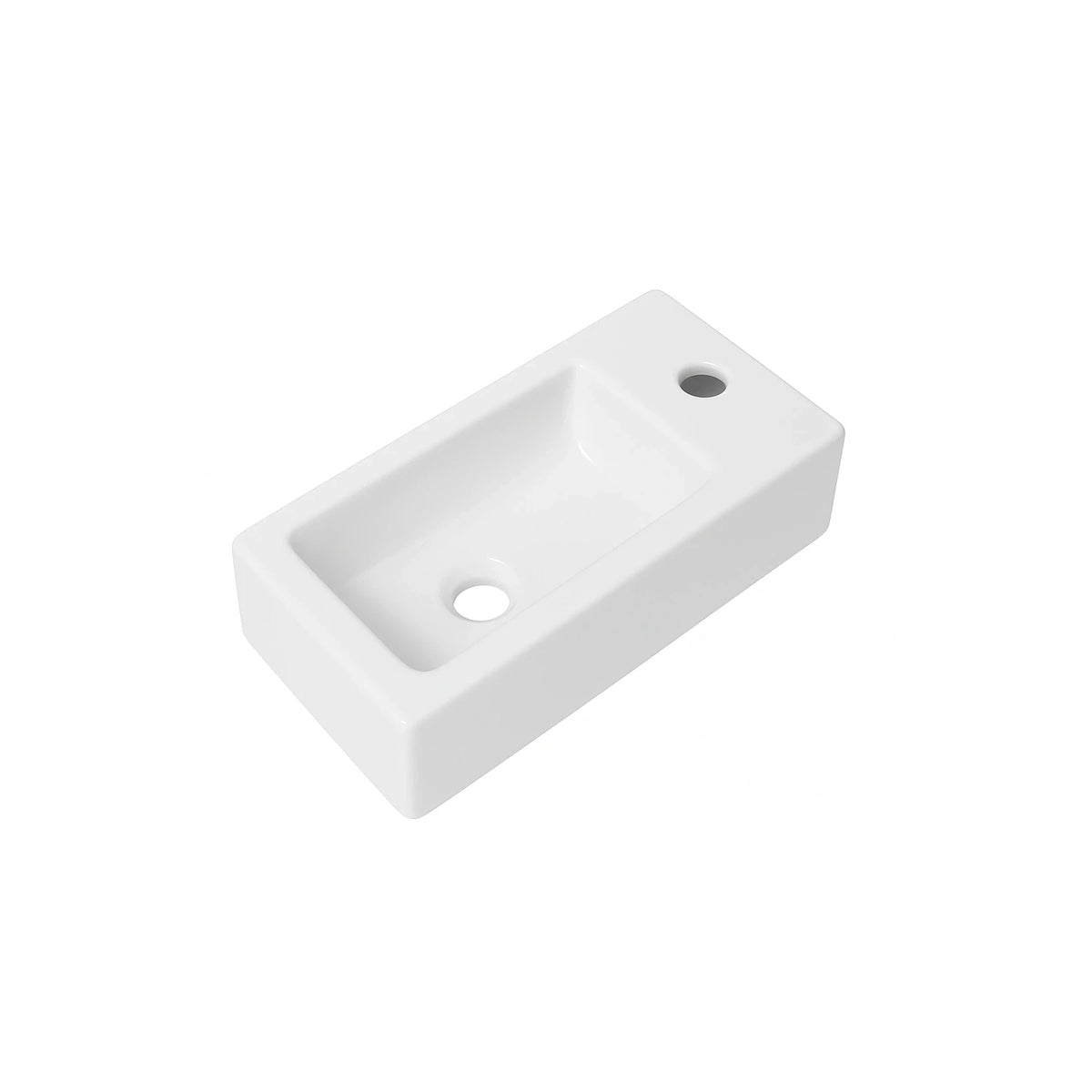 DutchLine - Crea Mini Fontein - Glans Wit - Kraangat Rechts - 360x180x90
