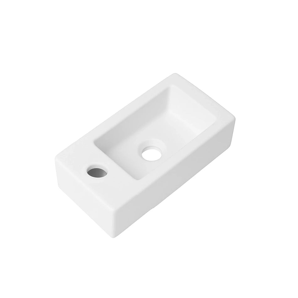 DutchLine - Crea Mini Fontein - Glans Wit - Kraangat Links - 360x180x90