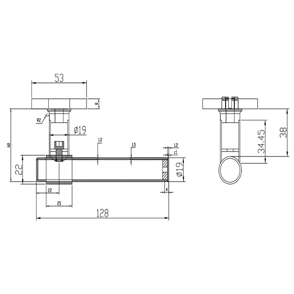 DutchLine - Grip Duo Deurkruk - Chroom Mat Zwart