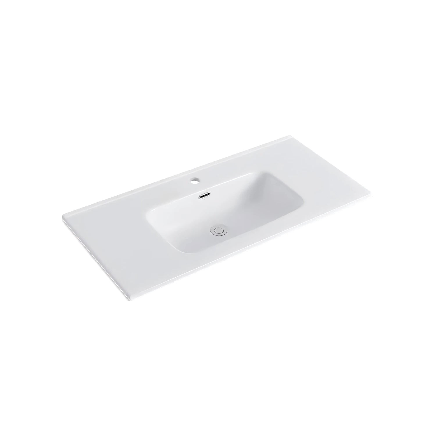 DutchLine - Keramische Wastafel OVI - Glans wit - 1 Kraangat - 1010x465x170mm
