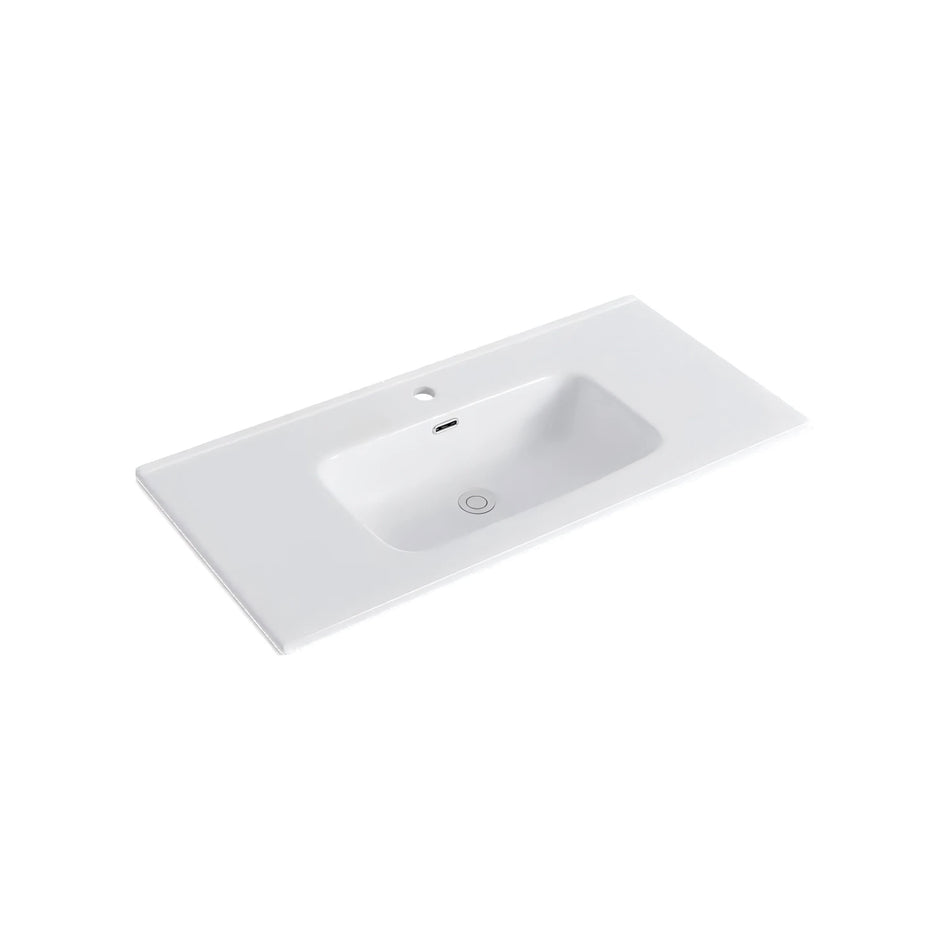 DutchLine - Keramische Wastafel OVI - Glans wit - 1 Kraangat - 1010x465x170mm