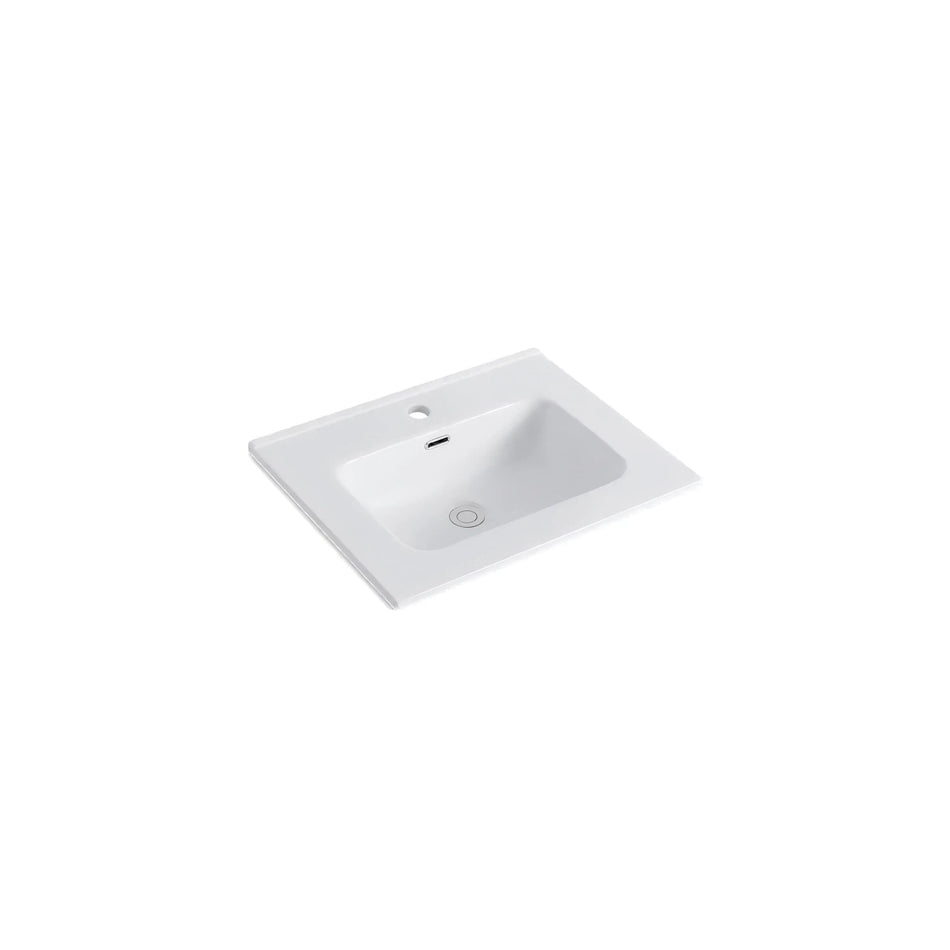 DutchLine - Keramische Wastafel OVI - Glans wit - 1 Kraangat - 610x465x170mm