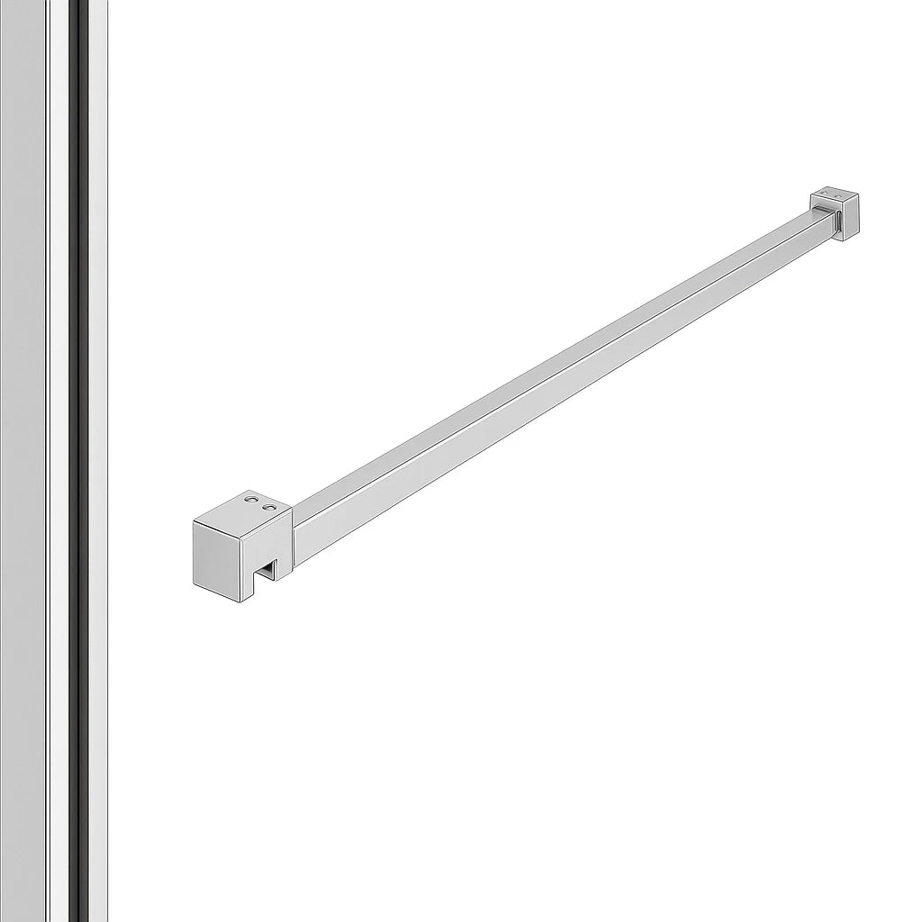 DutchLine - Profielset T.B.V. Slim Glasplaten - Muurprofiel 200cm - Stabilisatiestang 120cm