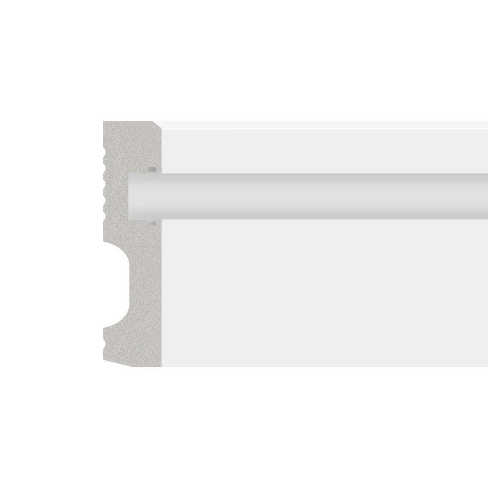 DutchLine - Rechte Plint Voor Ledstrip - Wit - 100x18x2250mm