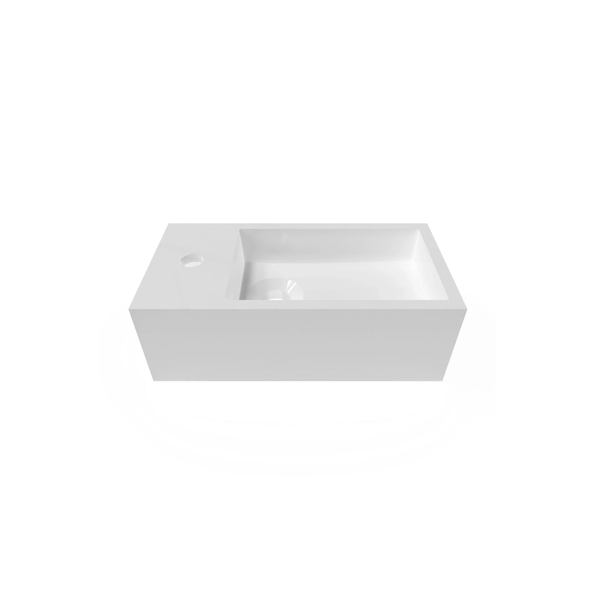DutchLine - Solid.Surface Fontein - Glans Wit Links - 440x220x120mm