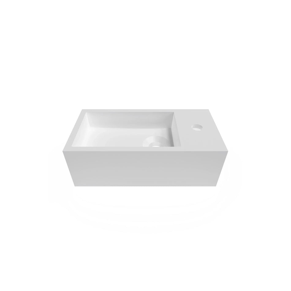 DutchLine - Solid.Surface Fontein - Mat Wit Rechts - 440x220x120mm