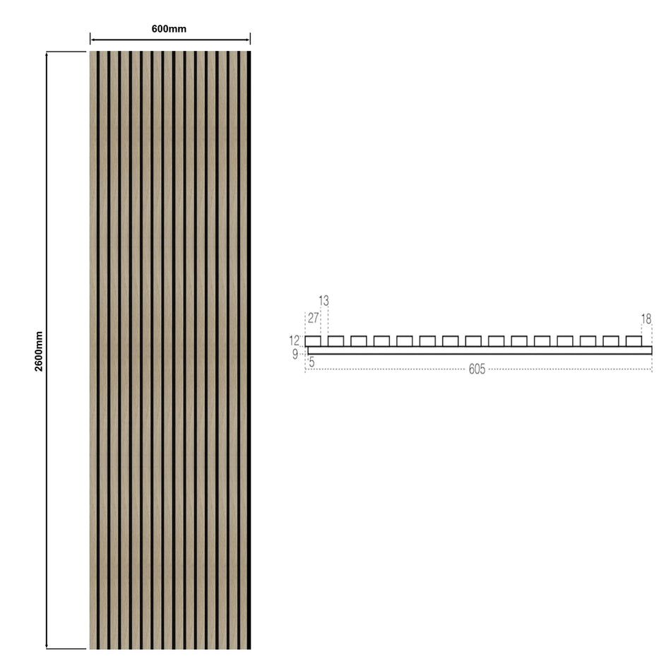 DutchLine - Wandpaneel Akoestisch met echt houtfineer - Invisble - 600*2600mm
