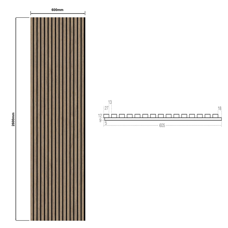 DutchLine - Wandpaneel Akoestisch met echt houtfineer - Muson - 600*2600mm