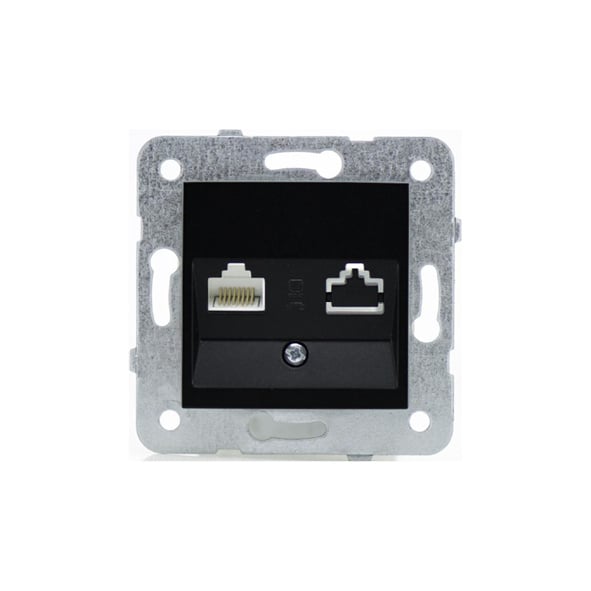 Data Cat6e inbouwdoos + plaat 92105578 Novella Zwart