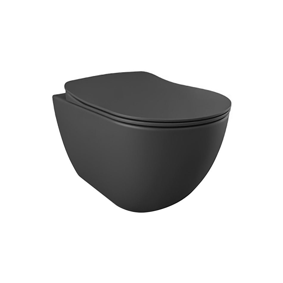 Creavit Free Hangtoilet met Bidet - Randloos - Zonder Zitting - Mat Antraciet