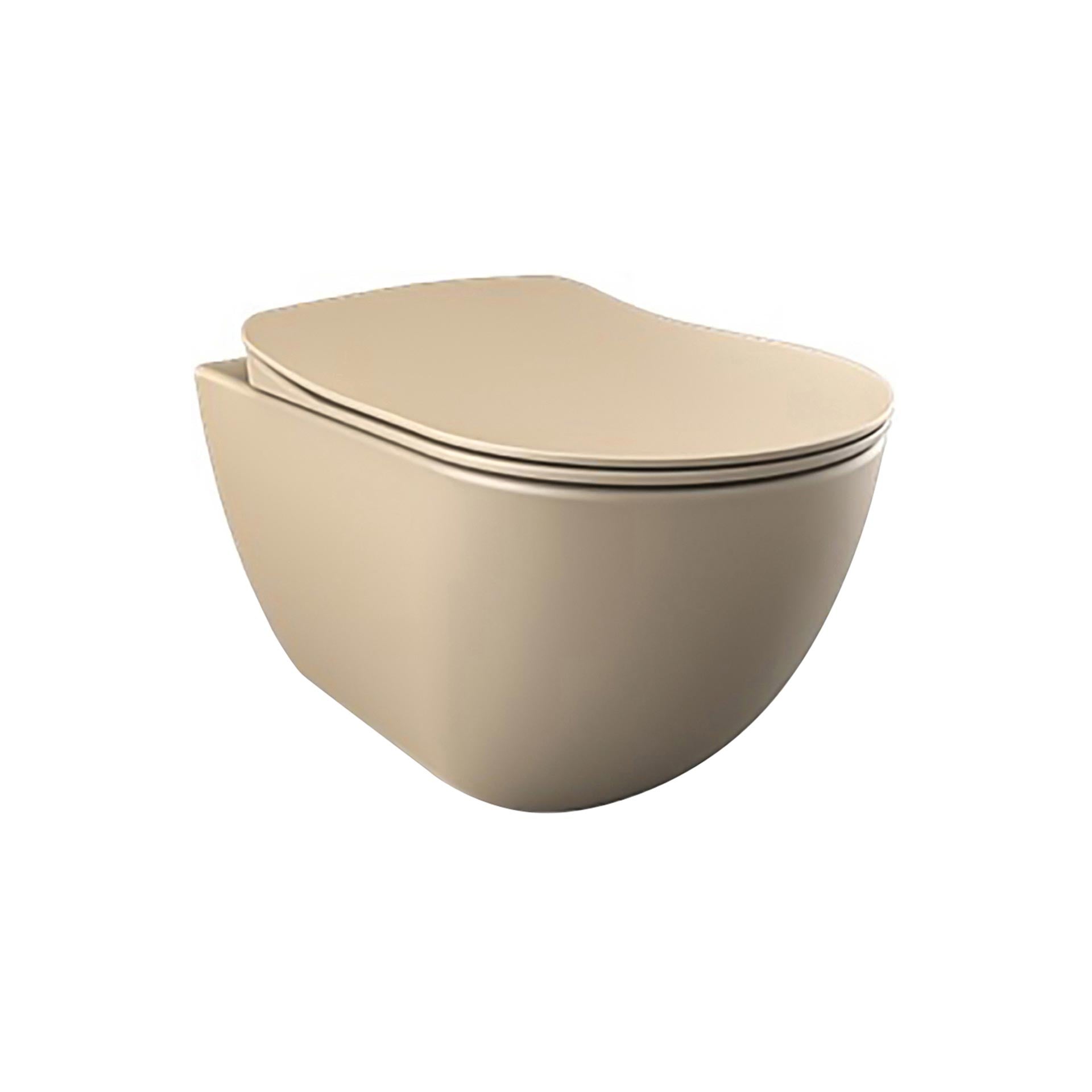 Creavit Free Hangtoilet met Bidet - Randloos - Zonder Zitting - Mat Cappuccino
