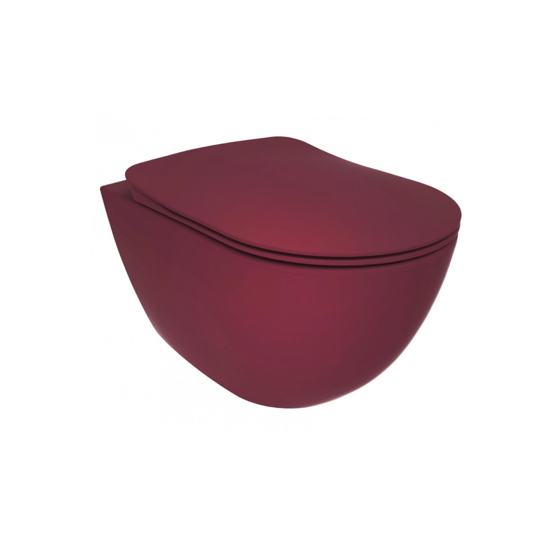 Creavit Free Hangtoilet - Randloos - Zonder Zitting - Mat Berry
