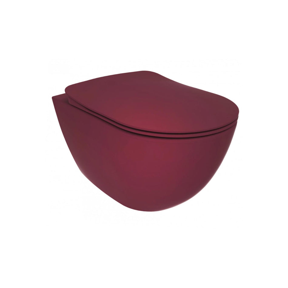 Creavit Free Hangtoilet - Randloos - Zonder Zitting - Mat Berry