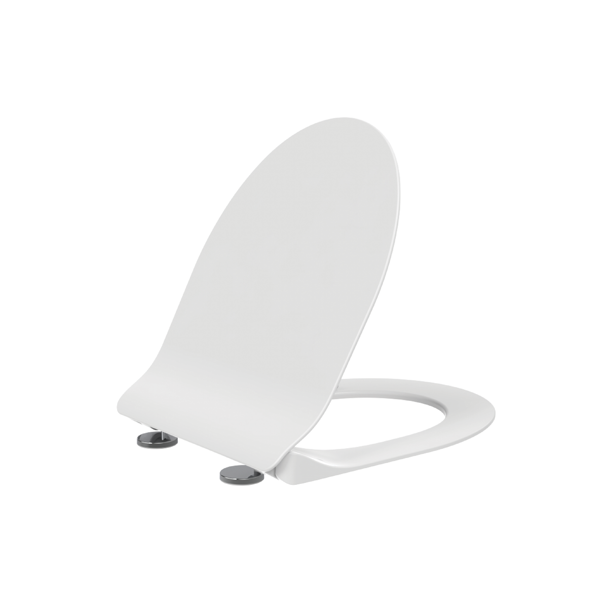 Creavit Ness WC-Zitting - D-Model - Slim Design - Soft Close - Quick Release - Duroplast - RVS Scharnieren - Glanzend Wit