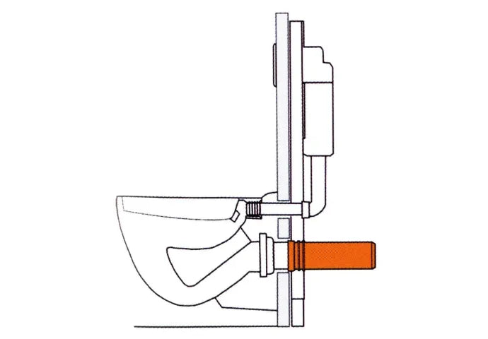 HAAS 3964 WC-aansluitstuk recht Ø90/110 – 346 mm