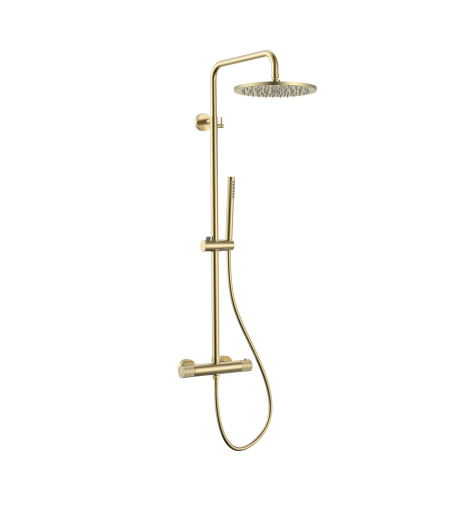 Regendoucheset - Thermostatisch - Cool Touch - Hoofddouche 30 Cm - Opbouw - Knoppen Met Verfijnde Ribbelstructuur