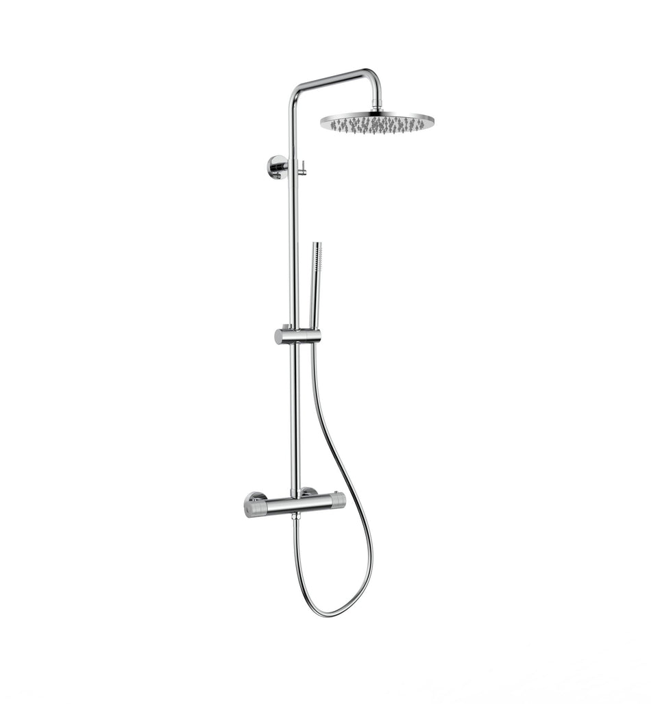 Regendoucheset - Thermostatisch - Cool Touch - Hoofddouche 30 Cm - Opbouw - Knoppen Met Verfijnde Ribbelstructuur
