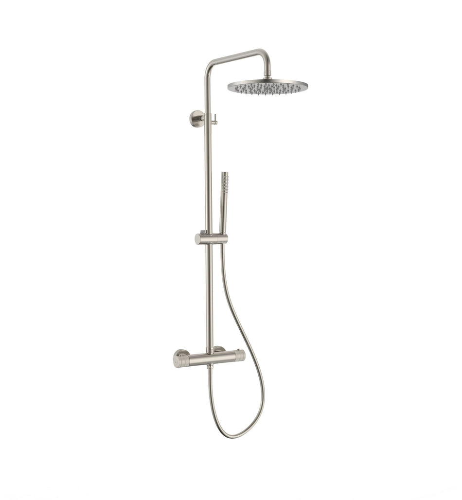 Regendoucheset - Thermostatisch - Cool Touch - Hoofddouche 30 Cm - Opbouw - Knoppen Met Verfijnde Ribbelstructuur
